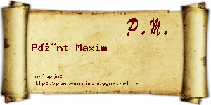 Pánt Maxim névjegykártya
